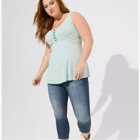 TORRID Fit And Flare Slub Sleeveless Corset Top Lightweight Casual Size 5 5X - Picture 6 of 12